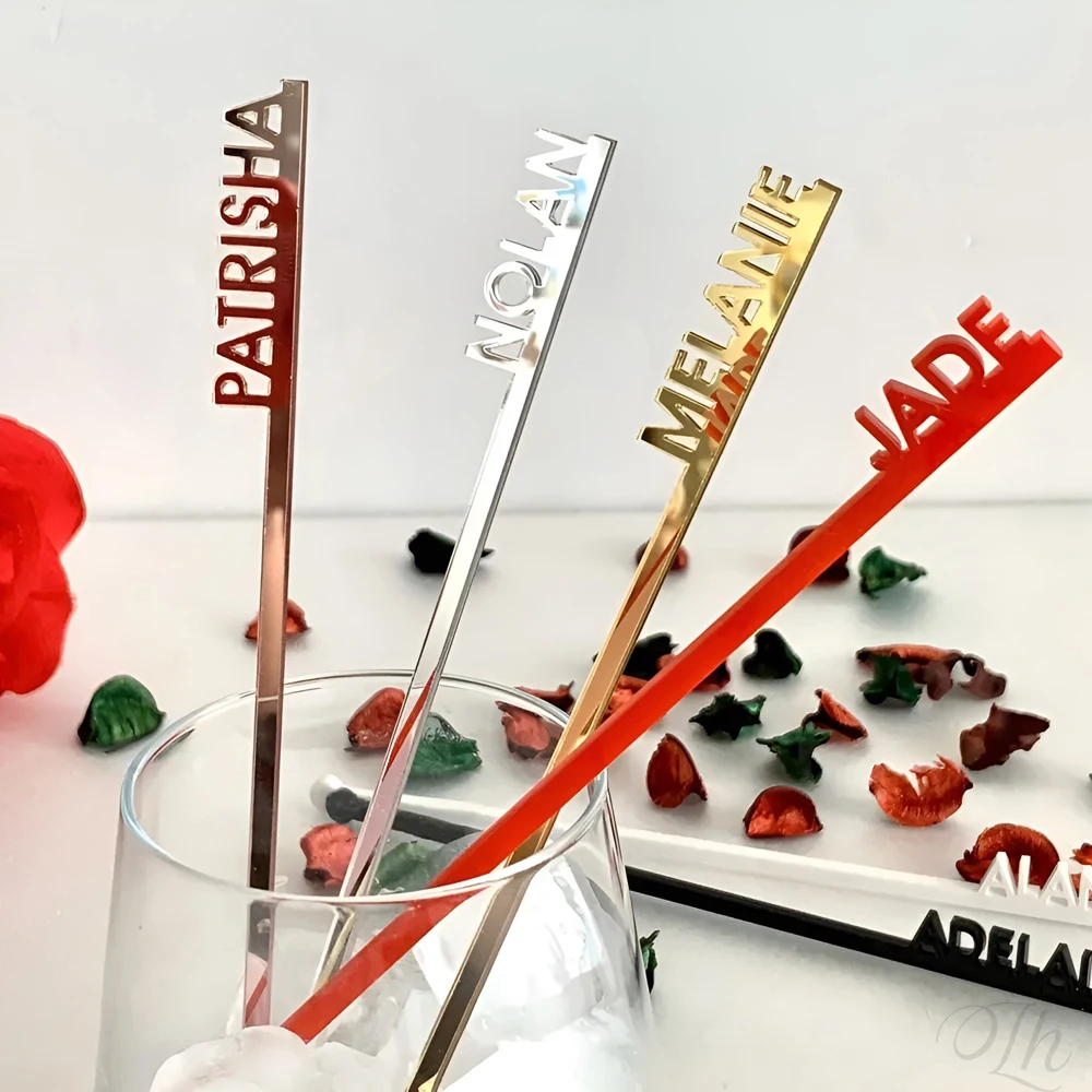 100pcs Personalized Wedding Drink Stirrers Guest Gifts Laser Cut Acrylic Drink Stirrers Different Names Custom Cocktail Stirrers
100pcs Personalized Wedding Drink Stirrers Guest Gifts Laser Cut Acrylic Drink Stirrers Different Names Custom Cocktail Stirrers