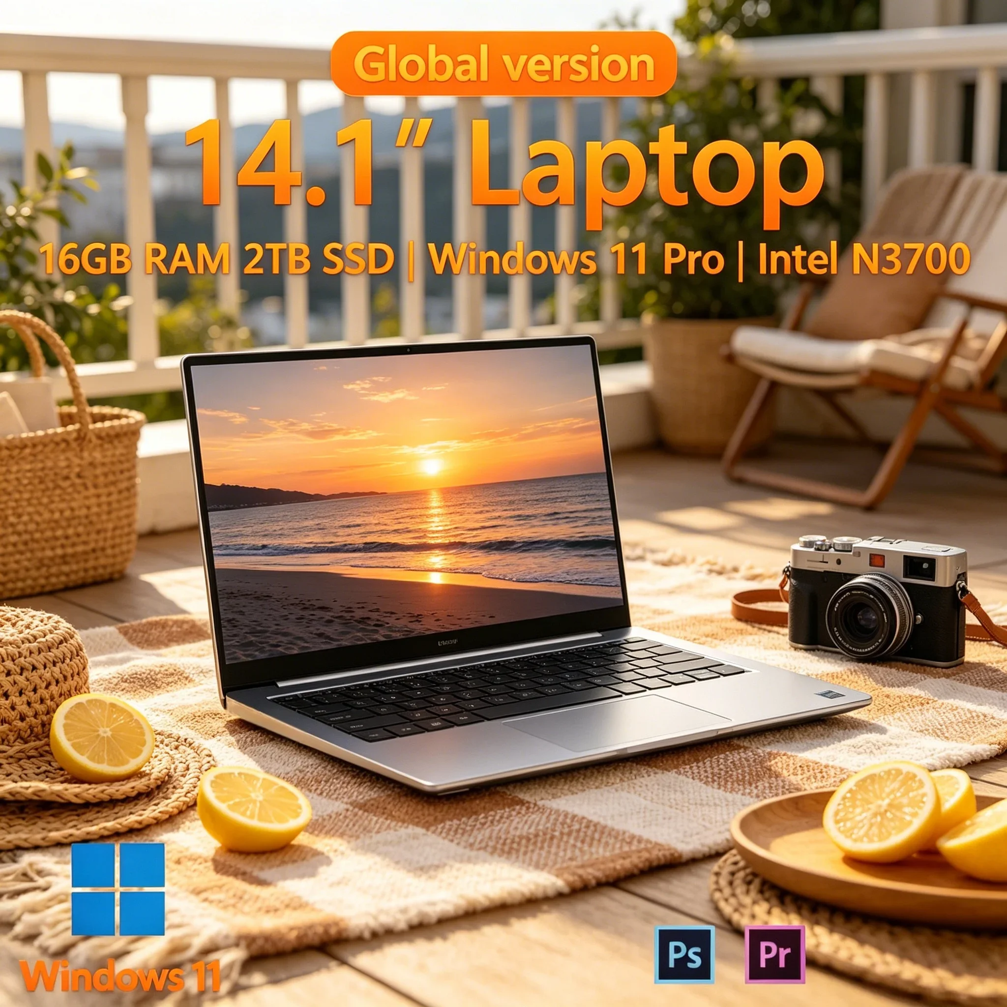 Thin Body Daily Office Laptop Intel N3700 Chip 16GB RAM 2TB SSD Large Storage FHD Screen Family Entertainment Laptop Computer
Thin Body Daily Office Laptop Intel N3700 Chip 16GB RAM 2TB SSD Large Storage FHD Screen Family Entertainment Laptop Computer