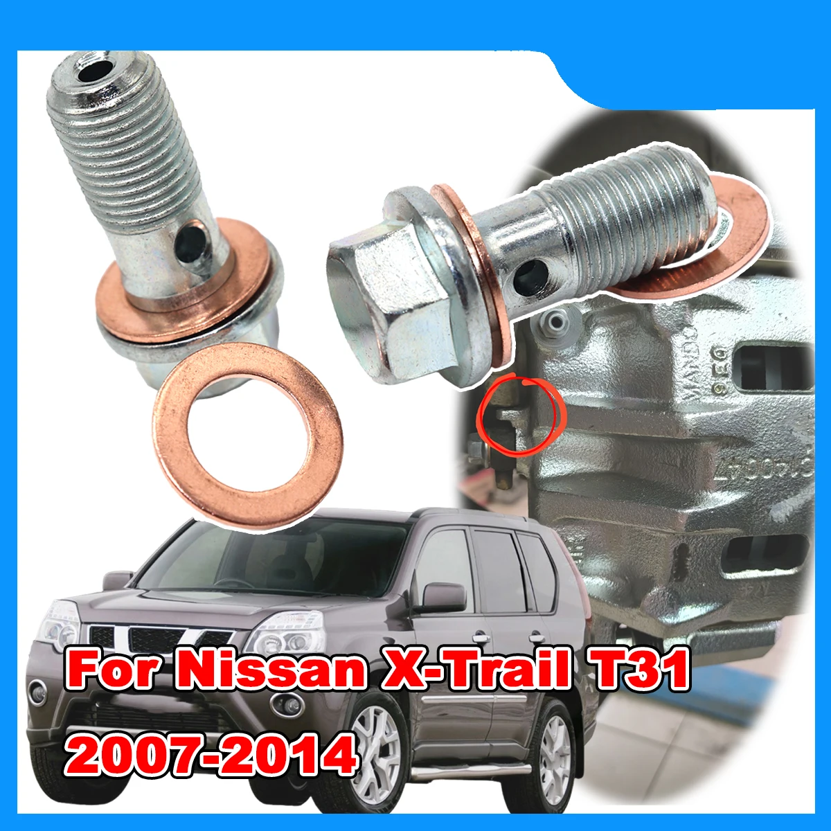Front Left Right Rear Caliper Hose Lines Banjo Fittings Bolts Copper Sealing Crush Washers Kit For Nissan X-Trail T31 2007-2014
Front Left Right Rear Caliper Hose Lines Banjo Fittings Bolts Copper Sealing Crush Washers Kit For Nissan X-Trail T31 2007-2014