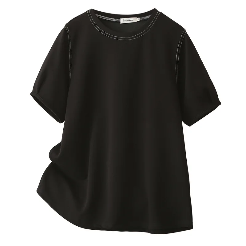 2026 Summer Plus Size Plain T-Shirt Women Round Neck Short Sleeve Minimalist Contrast Stitch Casual Tops For Curvy Ladies 1072
2026 Summer Plus Size Plain T-Shirt Women Round Neck Short Sleeve Minimalist Contrast Stitch Casual Tops For Curvy Ladies 1072