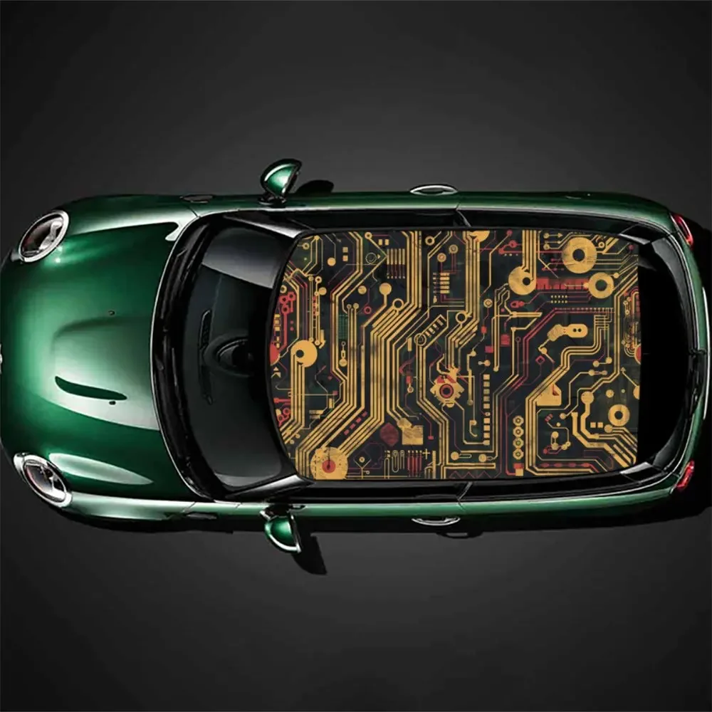 Circuit Board Line Pattern Car Roof Sticker Wrap Racing SUV Auto Accessories Packaging PVC Car Hood Graphic Decal Decoration
Circuit Board Line Pattern Car Roof Sticker Wrap Racing SUV Auto Accessories Packaging PVC Car Hood Graphic Decal Decoration