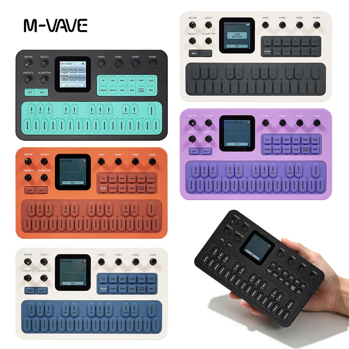 M-VAVE FM-1(SK15) Portable FM1 Synth 6-Operator Engine, 32 Algorithms, 128 Sounds, Effects, Arpeggiator, for Studio & Stage Use
M-VAVE FM-1(SK15) Portable FM1 Synth 6-Operator Engine, 32 Algorithms, 128 Sounds, Effects, Arpeggiator, for Studio & Stage Use