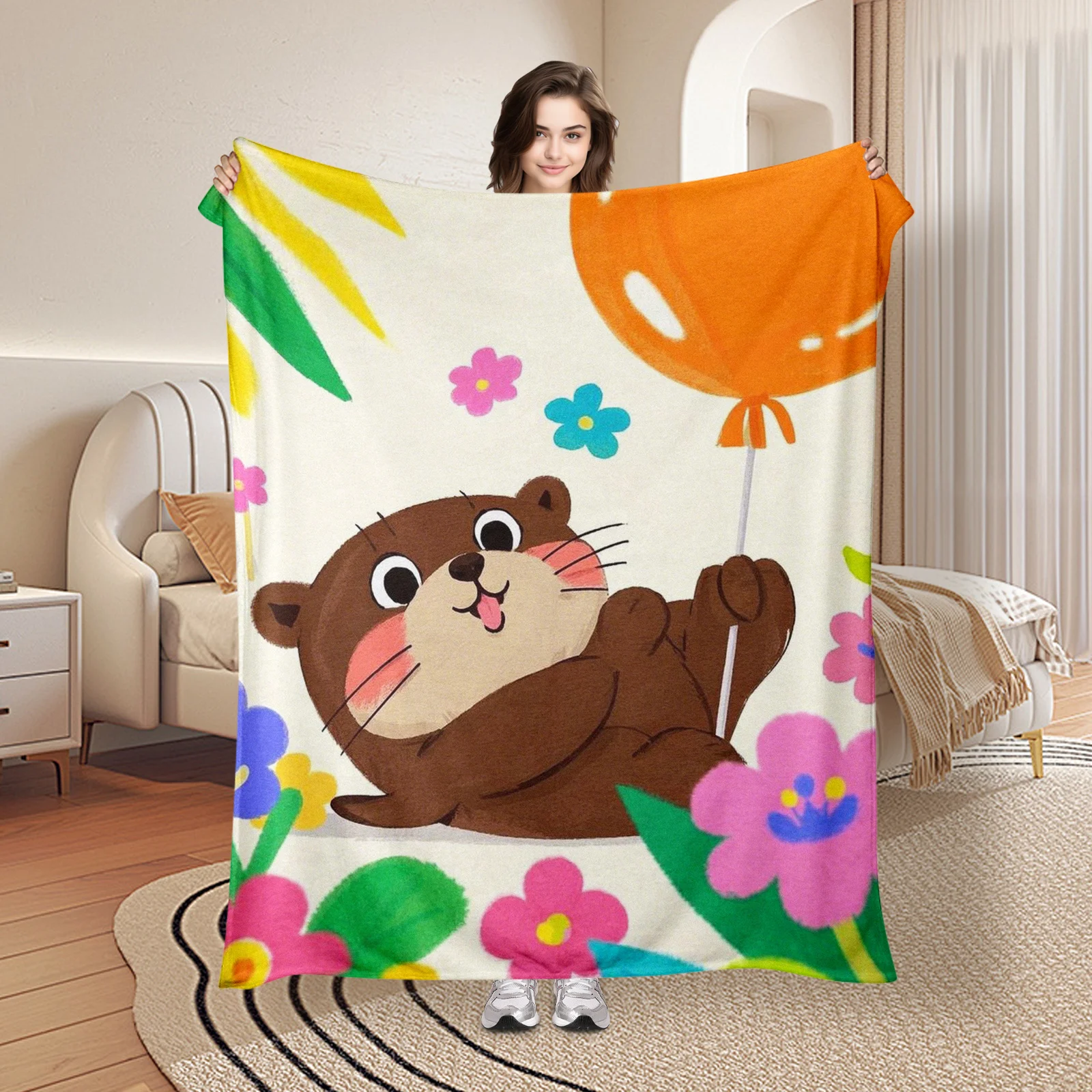 Otter Flower Leaf And Balloon Pattern Blanket For A Whimsical And Charming Home Decor Addition With Artistic Flair
Otter Flower Leaf And Balloon Pattern Blanket For A Whimsical And Charming Home Decor Addition With Artistic Flair