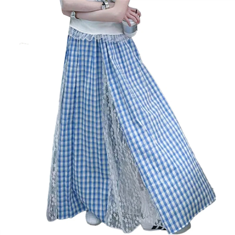 Korean Style Kids Long Summer Plaid Skirt For Teens Girl Lace Patchwork y2k Plaid Skirt Children Elegant Street Outifit Age 5-14
Korean Style Kids Long Summer Plaid Skirt For Teens Girl Lace Patchwork y2k Plaid Skirt Children Elegant Street Outifit Age 5-14
