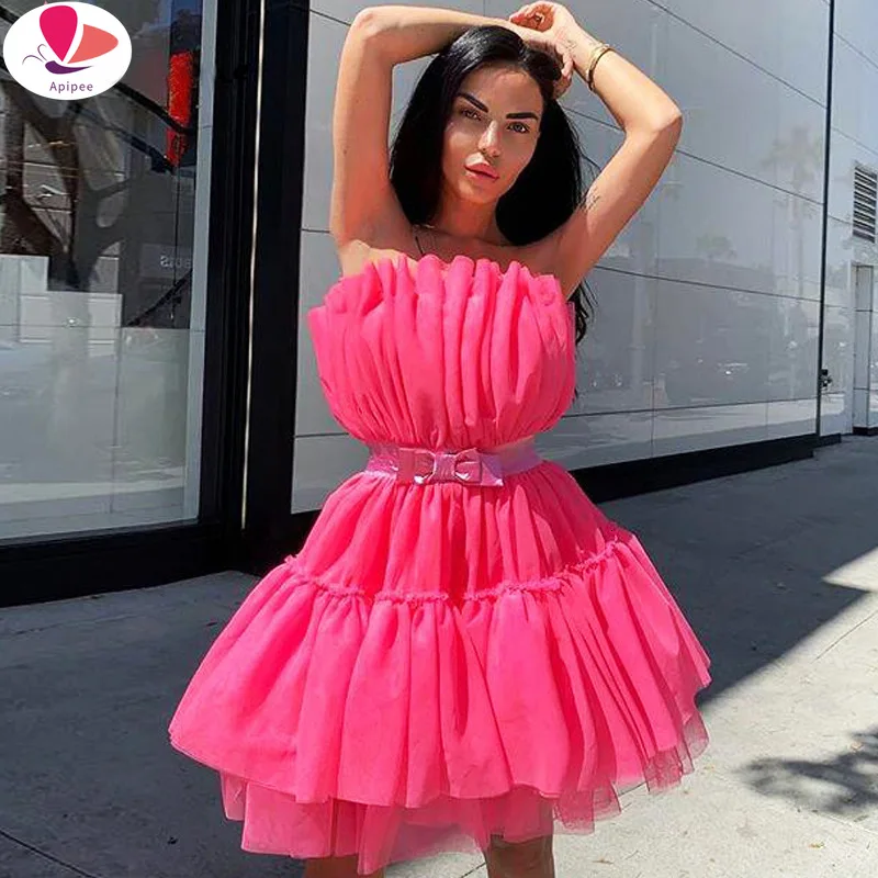 Mesh Lace Up Bandage Dress Strapless Fashion Ball Gown Club Party Dresses Women Summer Bow Sexy Dresses Vestidos 2024
Mesh Lace Up Bandage Dress Strapless Fashion Ball Gown Club Party Dresses Women Summer Bow Sexy Dresses Vestidos 2024