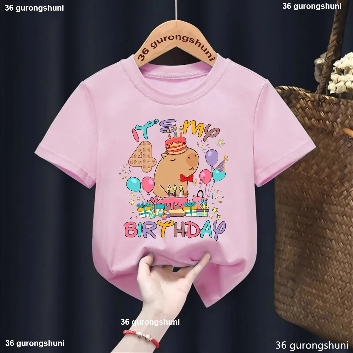It' My 4th/3rd Birthday Capybara Graphic Printed Tshirt Girls/Boys Kawaii Kids Clothes Summer Funny Balloon Cake Solid Tshirt
It' My 4th/3rd Birthday Capybara Graphic Printed Tshirt Girls/Boys Kawaii Kids Clothes Summer Funny Balloon Cake Solid Tshirt