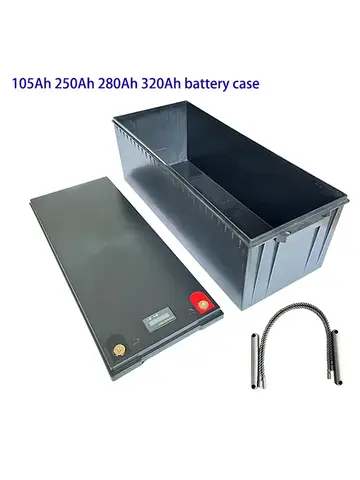 Caja de batería Lifepo4 de 12V y 24V, 90ah, 105Ah, 200Ah, 280Ah, 320Ah, cajas de almacenamiento de batería de células solares, caja de plástico para batería de yate RV