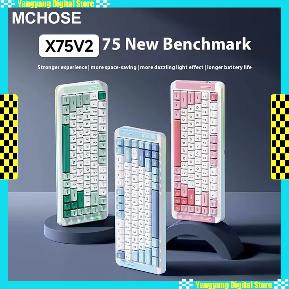 Беспроводная механическая клавиатура Mchose X75 V2, трехрежимная, 8000 мАч, 2,4G, RGB, с возможностью горячей замены, PBT, пользовательские игровые клавиатуры, аксессуары для ПК, подарки
Беспроводная механическая клавиатура Mchose X75 V2, трехрежимная, 8000 мАч, 2,4G, RGB, с возможностью горячей замены, PBT, пользовательские игровые клавиатуры, аксессуары для ПК, подарки