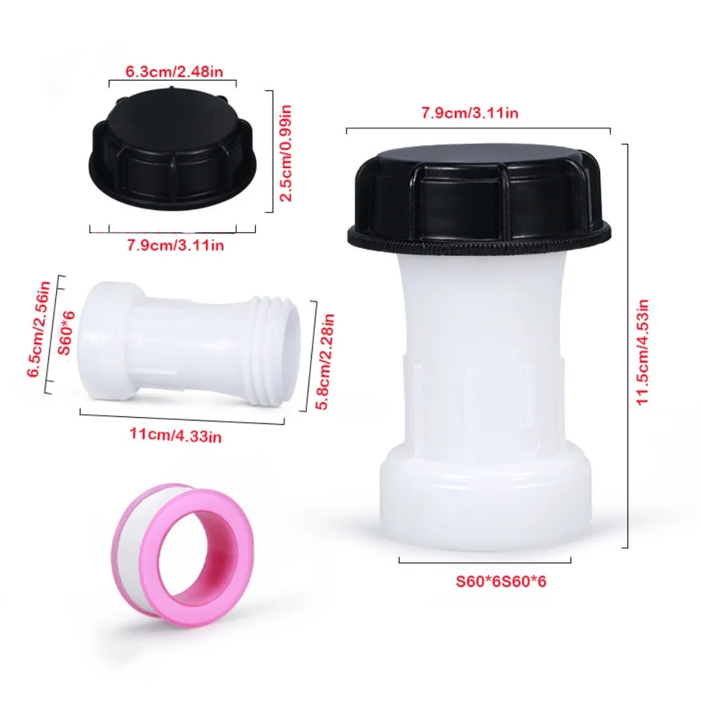 Practical IBC Discharge Fitting Durable Connector S60*6 Adapter Universal IBC Plastic Fitting Hose Extension
Practical IBC Discharge Fitting Durable Connector S60*6 Adapter Universal IBC Plastic Fitting Hose Extension