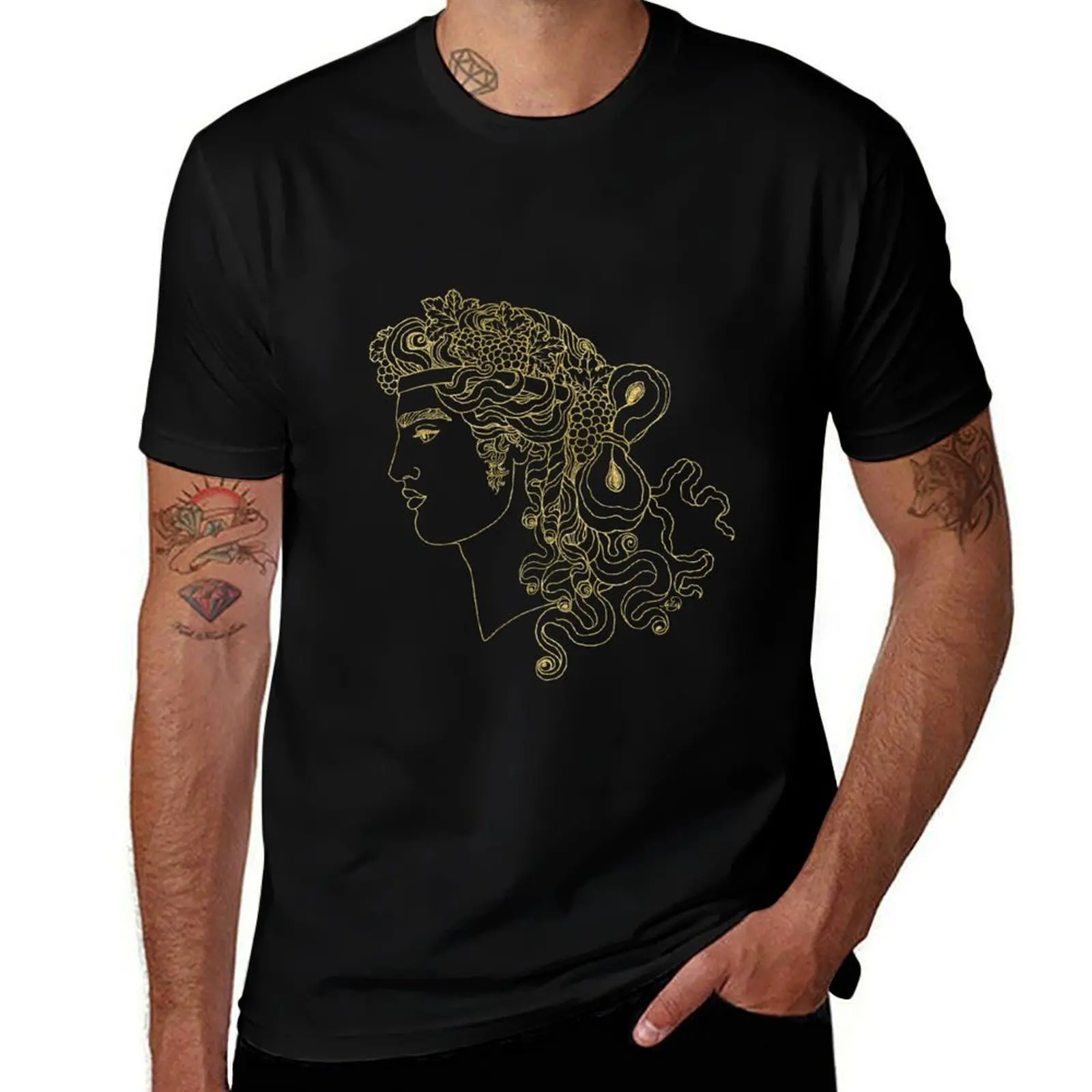 Dionysos (black & gold) T-Shirt Basic Solid Color Short Sleeve Cotton Top
Dionysos (black & gold) T-Shirt Basic Solid Color Short Sleeve Cotton Top