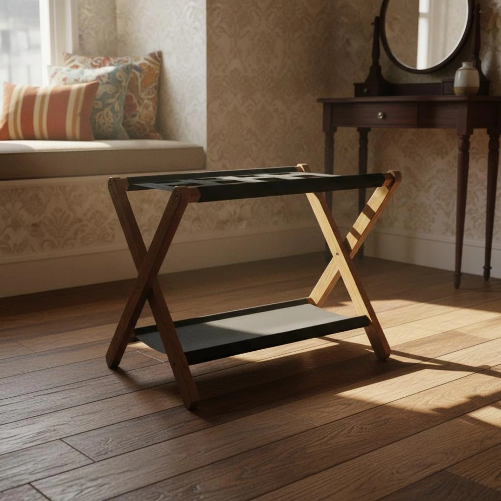 Wooden Luggage Rack Space Saving Foldable Suitcase Holder Suitcase Stand with Shelf Heavy-Duty Hotel Furniture No Assembly
Wooden Luggage Rack Space Saving Foldable Suitcase Holder Suitcase Stand with Shelf Heavy-Duty Hotel Furniture No Assembly