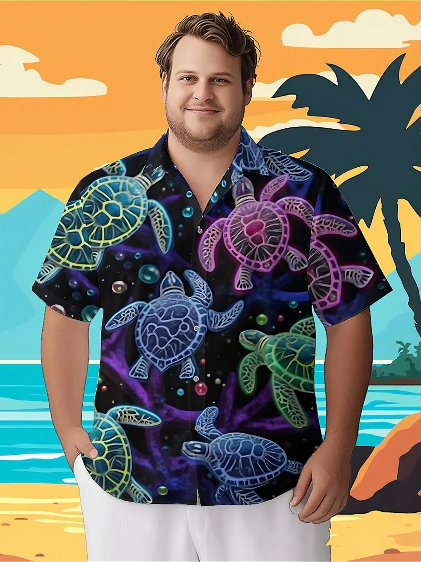 Men's Plus Size Hawaiian ShirtsTropical Ocean Turtlespattern, Button Up Shirts, Unisex Casual Clothing, Summer Tops
Men's Plus Size Hawaiian ShirtsTropical Ocean Turtlespattern, Button Up Shirts, Unisex Casual Clothing, Summer Tops