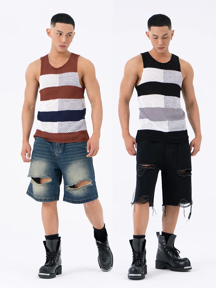 CLP Men's Loose Knitted Hollow out Vest Summer Breathable Casual Sporty Mesh Shoulder T-Shirt Polyester Ultrafine Fiber
CLP Men's Loose Knitted Hollow out Vest Summer Breathable Casual Sporty Mesh Shoulder T-Shirt Polyester Ultrafine Fiber