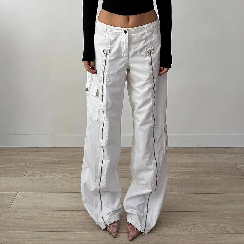 Streetwear Grunge Zipper Up Baggy Jeans White Lady Fashion Casual Wide Leg Pants Hip Hop Women Loose Sweatpants Y2K
Streetwear Grunge Zipper Up Baggy Jeans White Lady Fashion Casual Wide Leg Pants Hip Hop Women Loose Sweatpants Y2K