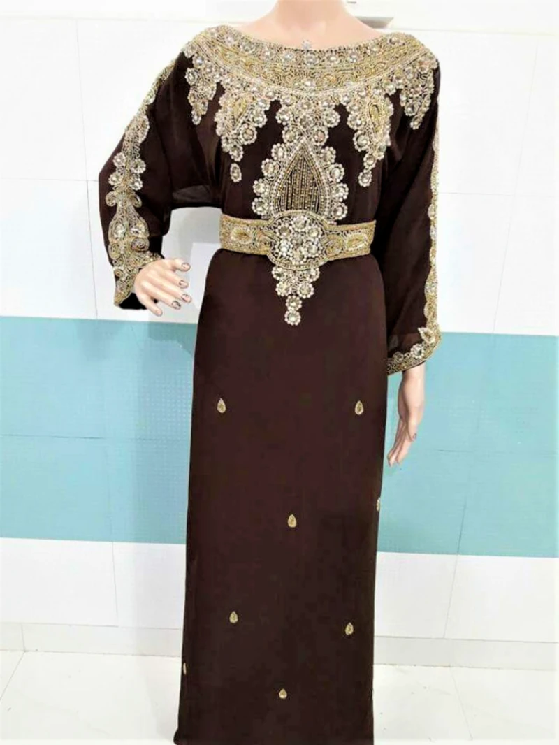 Women Long Sleeved Dress Skirt Brown Gown Party Dress Farasha Moroccon Dubai Robe World National Costume
Women Long Sleeved Dress Skirt Brown Gown Party Dress Farasha Moroccon Dubai Robe World National Costume
