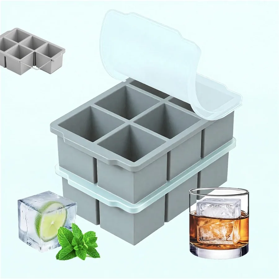 Large Ice Cube Trays for Whiskey silicone ice cube trays with lid Enhaed Stability with Built-in Steel Ring 2ih Huge Cubed ice
Large Ice Cube Trays for Whiskey silicone ice cube trays with lid Enhaed Stability with Built-in Steel Ring 2ih Huge Cubed ice