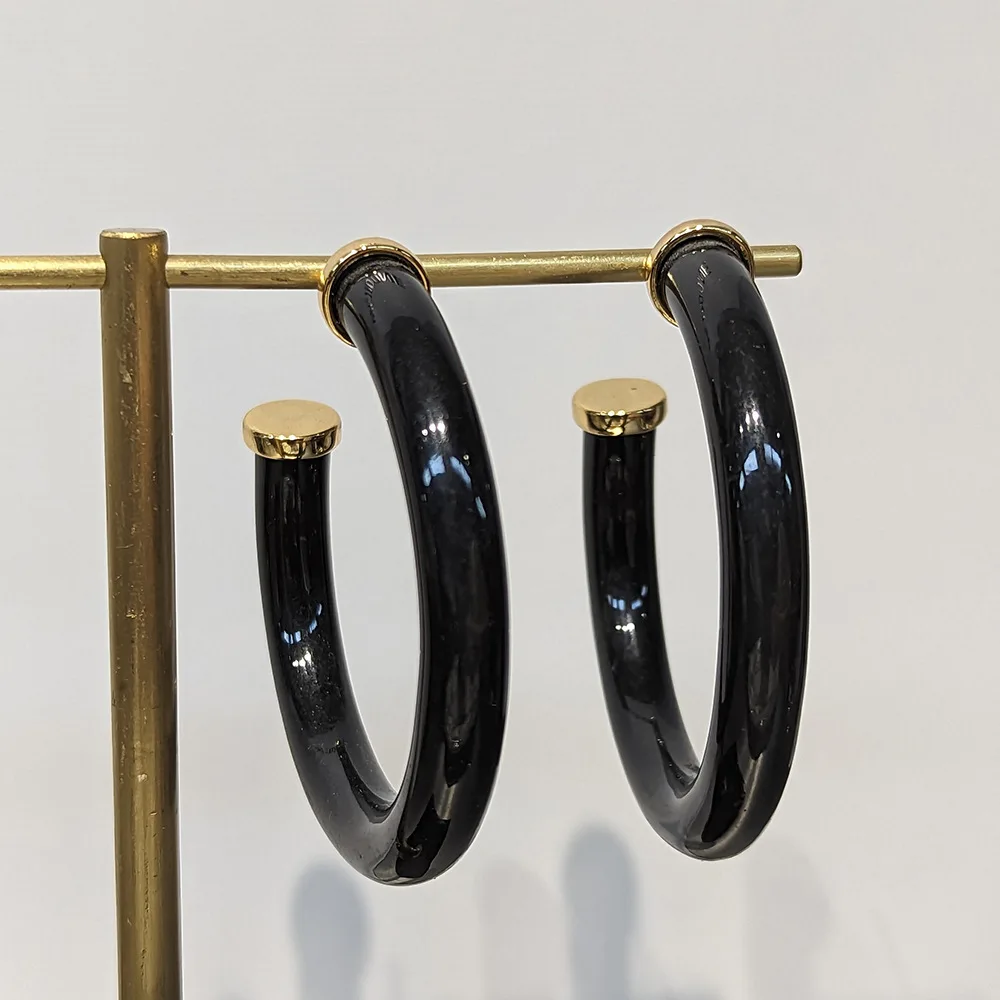 Europe America Fashion Black Resin C Shaped Large Earrings Women High End Chic Jewelry
Europe America Fashion Black Resin C Shaped Large Earrings Women High End Chic Jewelry