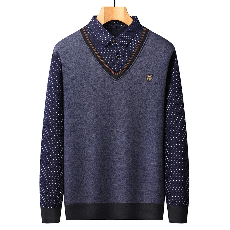 Pop Men's Pullover With Collar Fleece Polo Shirts Long Sleeve Clothing Vintage Smart Casual Knitted Sweaters Warm
Pop Men's Pullover With Collar Fleece Polo Shirts Long Sleeve Clothing Vintage Smart Casual Knitted Sweaters Warm