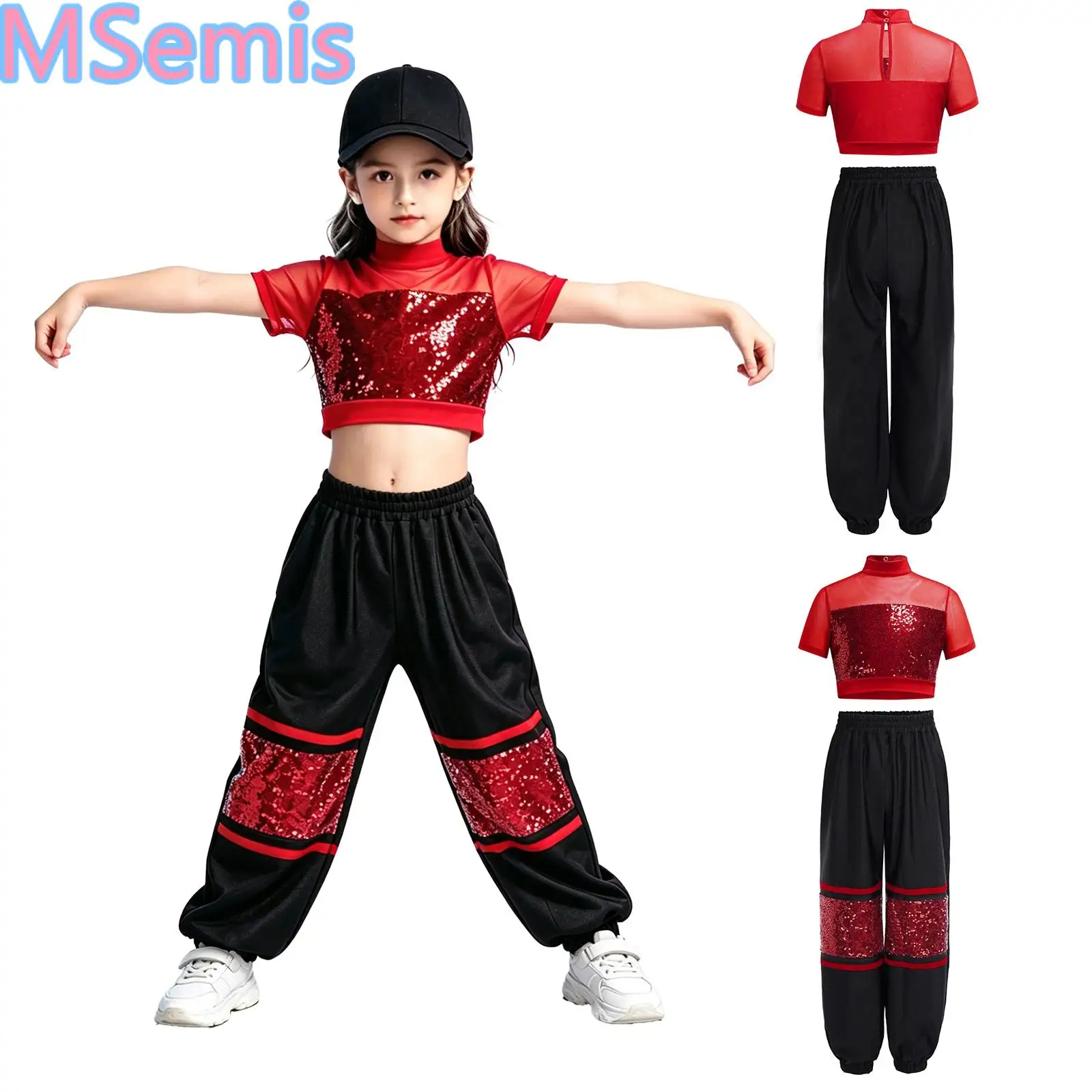 Kid Girls Modern Hip Hop Dance Outfit Short Sleeve Mesh Patchwork Sequin Crop Top And Sports Pants Cheer Leader Street Dance Set
Kid Girls Modern Hip Hop Dance Outfit Short Sleeve Mesh Patchwork Sequin Crop Top And Sports Pants Cheer Leader Street Dance Set