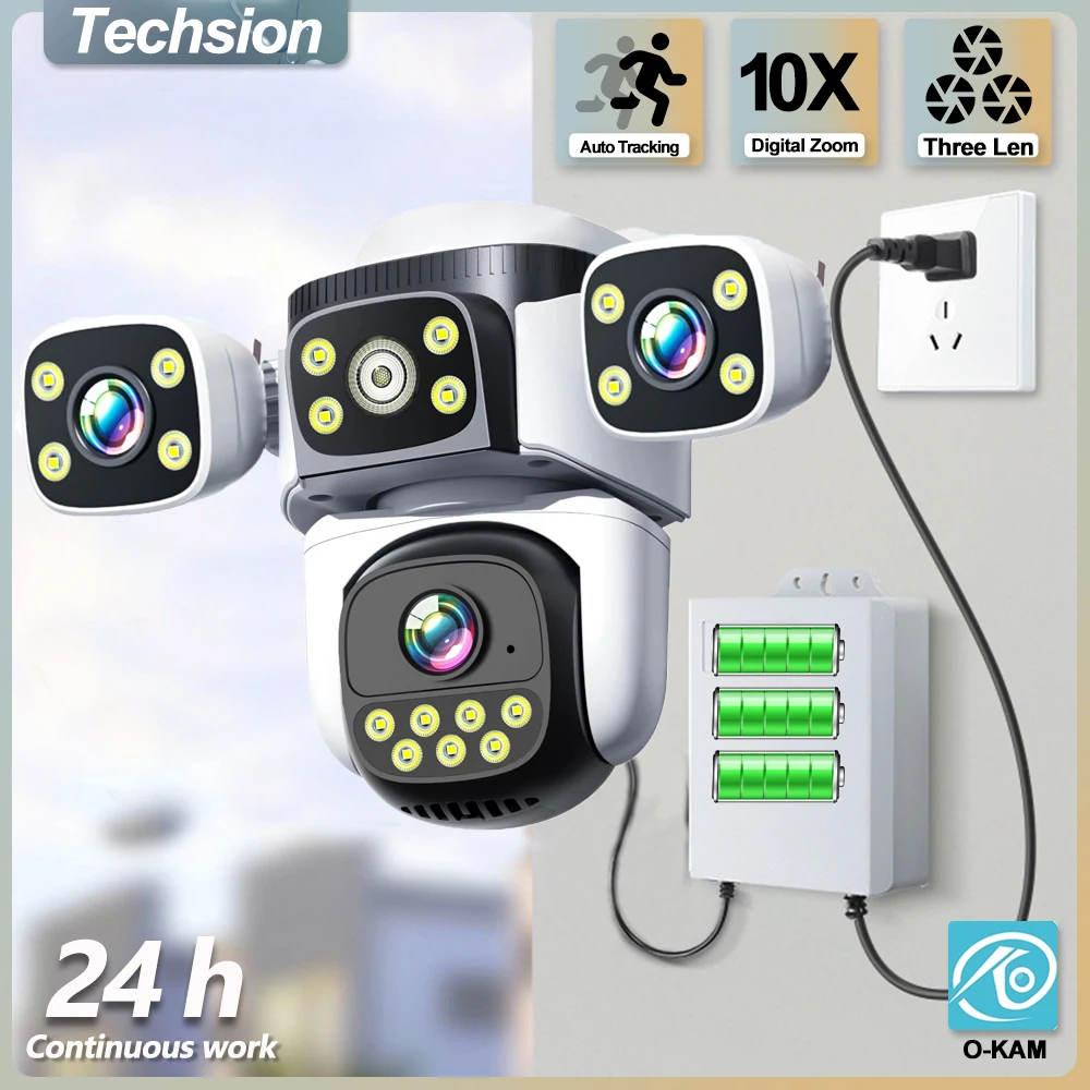 2.5K 6MP, трехлинзовая камера, беспроводной WIFI на улице, три объектива, три экрана, при отключении питания камера продолжает работать, автоматическое слежение
2.5K 6MP, трехлинзовая камера, беспроводной WIFI на улице, три объектива, три экрана, при отключении питания камера продолжает работать, автоматическое слежение