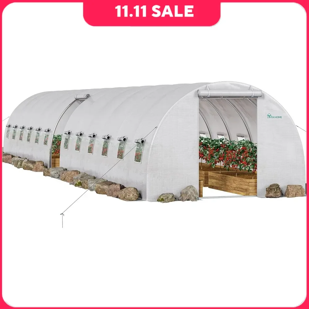44x10x7ft Garden Greenhouses, 4 Zipper Doors 24 Windows Walk in Tunnel Green House, Heavy Duty Greenhouses
44x10x7ft Garden Greenhouses, 4 Zipper Doors 24 Windows Walk in Tunnel Green House, Heavy Duty Greenhouses