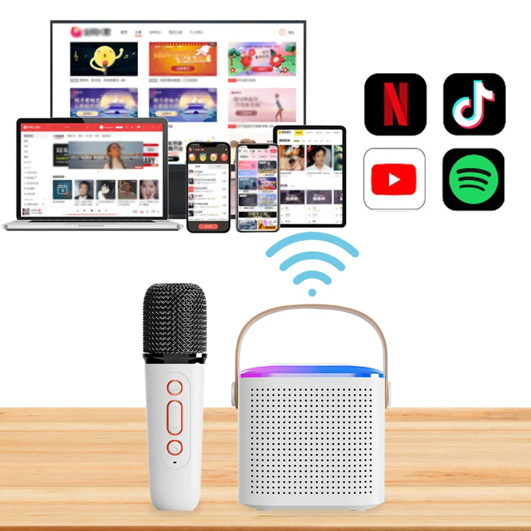 Home Karaoke Mini Bluetooth Speaker Wireless Portable with Microphone for Home and Outdoor, Enjoy Music with Greater Volume
Home Karaoke Mini Bluetooth Speaker Wireless Portable with Microphone for Home and Outdoor, Enjoy Music with Greater Volume