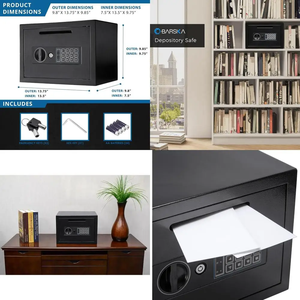 Почтовый ящик с фронтальной загрузкой для наличных, почты и монет, доступ по PIN-коду для нескольких пользователей, защита от несанкционированного доступа, подходит для офисов и бизнес-центров
Почтовый ящик с фронтальной загрузкой для наличных, почты и монет, доступ по PIN-коду для нескольких пользователей, защита от несанкционированного доступа, подходит для офисов и бизнес-центров