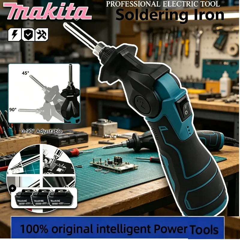 Портативный паяльный пистолет Makita 0–90 ° Электрический паяльник с регулируемым углом наклона и постоянной температурой, с вилкой стандарта ЕС, инструмент для ремонта и пайки
Портативный паяльный пистолет Makita 0–90 ° Электрический паяльник с регулируемым углом наклона и постоянной температурой, с вилкой стандарта ЕС, инструмент для ремонта и пайки