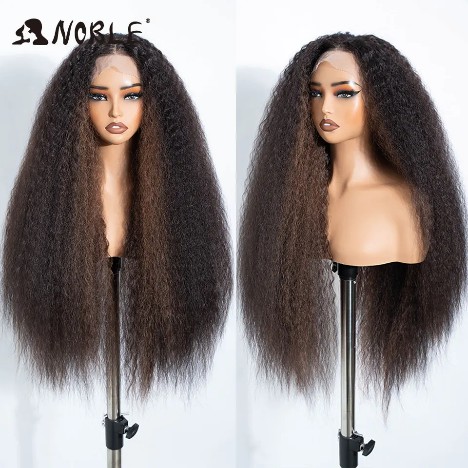 Noble 32Inch Ombre Brown Kinky Curly Lace Front Wig 13x4 Lace Front Wig Synthetic Heat Resistant Wigs For Black Women Daily Wear
Noble 32Inch Ombre Brown Kinky Curly Lace Front Wig 13x4 Lace Front Wig Synthetic Heat Resistant Wigs For Black Women Daily Wear
