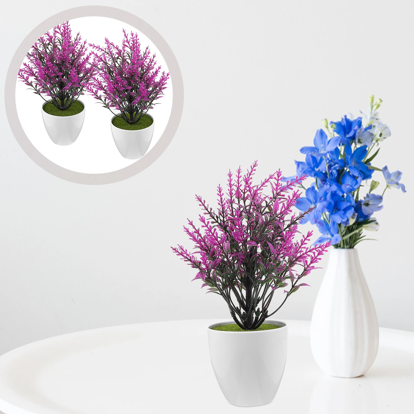 Fake Potting Plant Simulated Floral Ornaments Faux Small Bonsai Figurine Violet Plastic 
Fake Potting Plant Simulated Floral Ornaments Faux Small Bonsai Figurine Violet Plastic