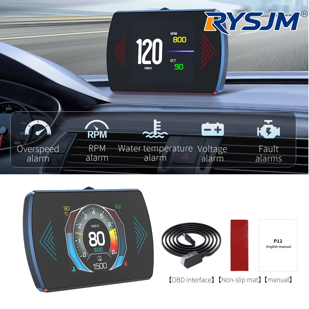 P12 Car OBD II Projection Head-Up Display GPS Smart Digital Meter RPM Speed Oil Temperature AFR Auto Fault Data Reader Electro
P12 Car OBD II Projection Head-Up Display GPS Smart Digital Meter RPM Speed Oil Temperature AFR Auto Fault Data Reader Electro