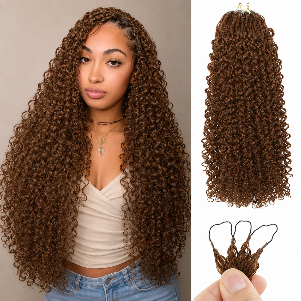 Miracle Knots 4# Chocolate Brown Feathered Crochet 100% Human Hair Extension Pre Separated Knotless Crochet Hair Bundles For Reusable Crochet Boho Braids Human Hair
Miracle Knots 4# Chocolate Brown Feathered Crochet 100% Human Hair Extension Pre Separated Knotless Crochet Hair Bundles For Reusable Crochet Boho Braids Human Hair