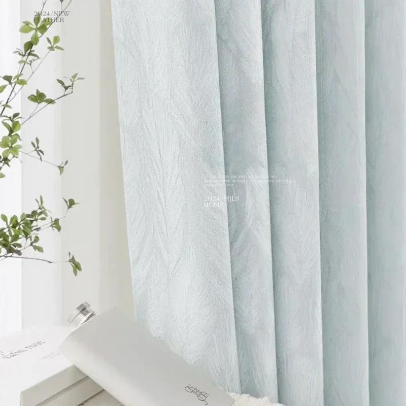 New Feather Style Thickened Chenille Curtains for Living Room Bedroom Study Blackout High-end Simple Modern Blue Customize
New Feather Style Thickened Chenille Curtains for Living Room Bedroom Study Blackout High-end Simple Modern Blue Customize