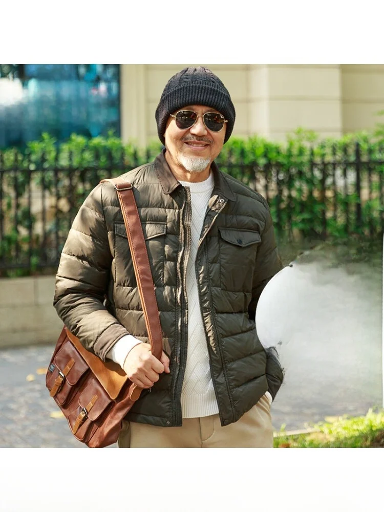 Warmth Dad Winter Clothes down Jacket Loose Style Elderly Men's Fashionable Urban Casual White Duck down Filling Large Size Top
Warmth Dad Winter Clothes down Jacket Loose Style Elderly Men's Fashionable Urban Casual White Duck down Filling Large Size Top
