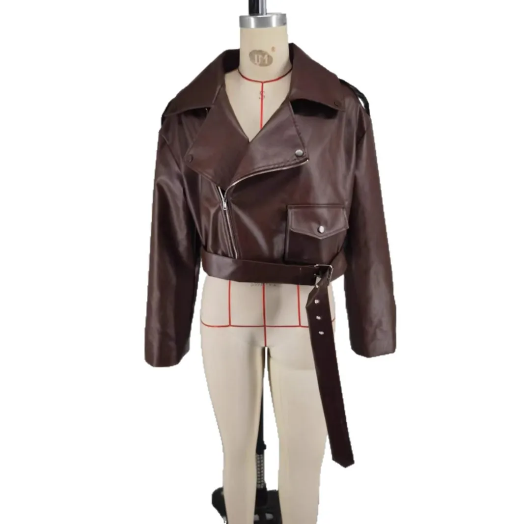 Brown Belted Short Coat Design Sensation New Style Elegant Collar Trendy Ins Female Outerwear PU Leather Thick Ultra-Short
Brown Belted Short Coat Design Sensation New Style Elegant Collar Trendy Ins Female Outerwear PU Leather Thick Ultra-Short