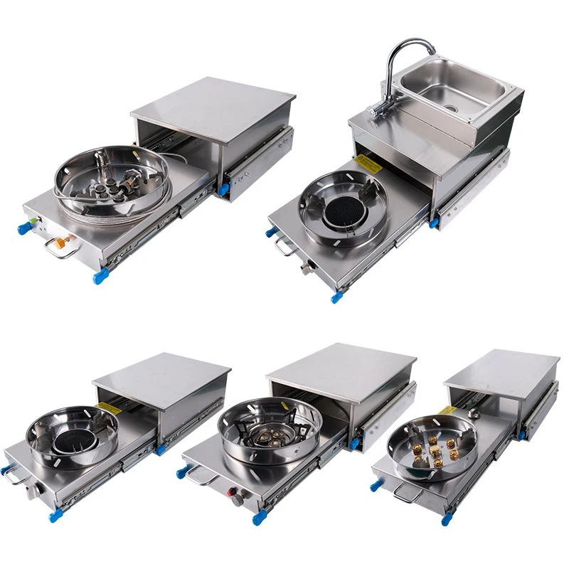 RV Stainless Steel Sink With Gas Stove Slide Out Kitchen For Camper Trailer Caravan Motorhome
RV Stainless Steel Sink With Gas Stove Slide Out Kitchen For Camper Trailer Caravan Motorhome