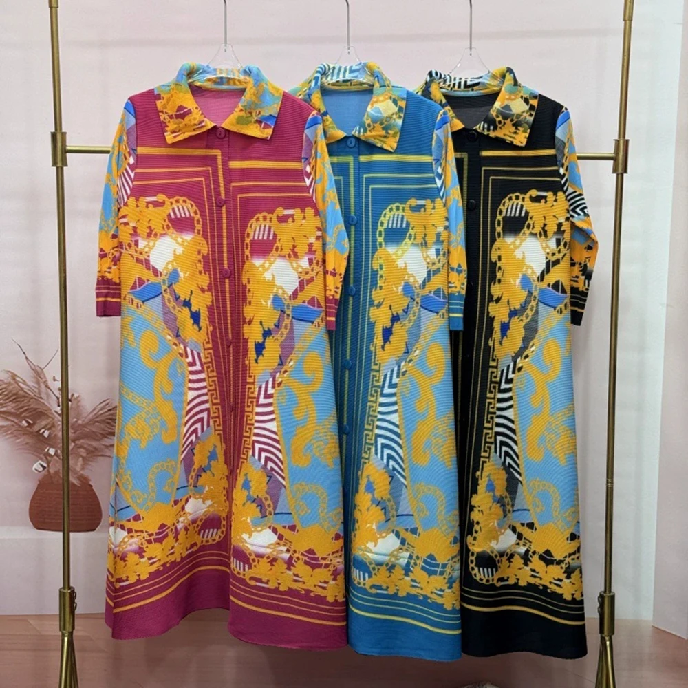 Large size casual dress loose lapel retro temperament mother dress summer long sleeve loose women's dress-GZXX1038
Large size casual dress loose lapel retro temperament mother dress summer long sleeve loose women's dress-GZXX1038