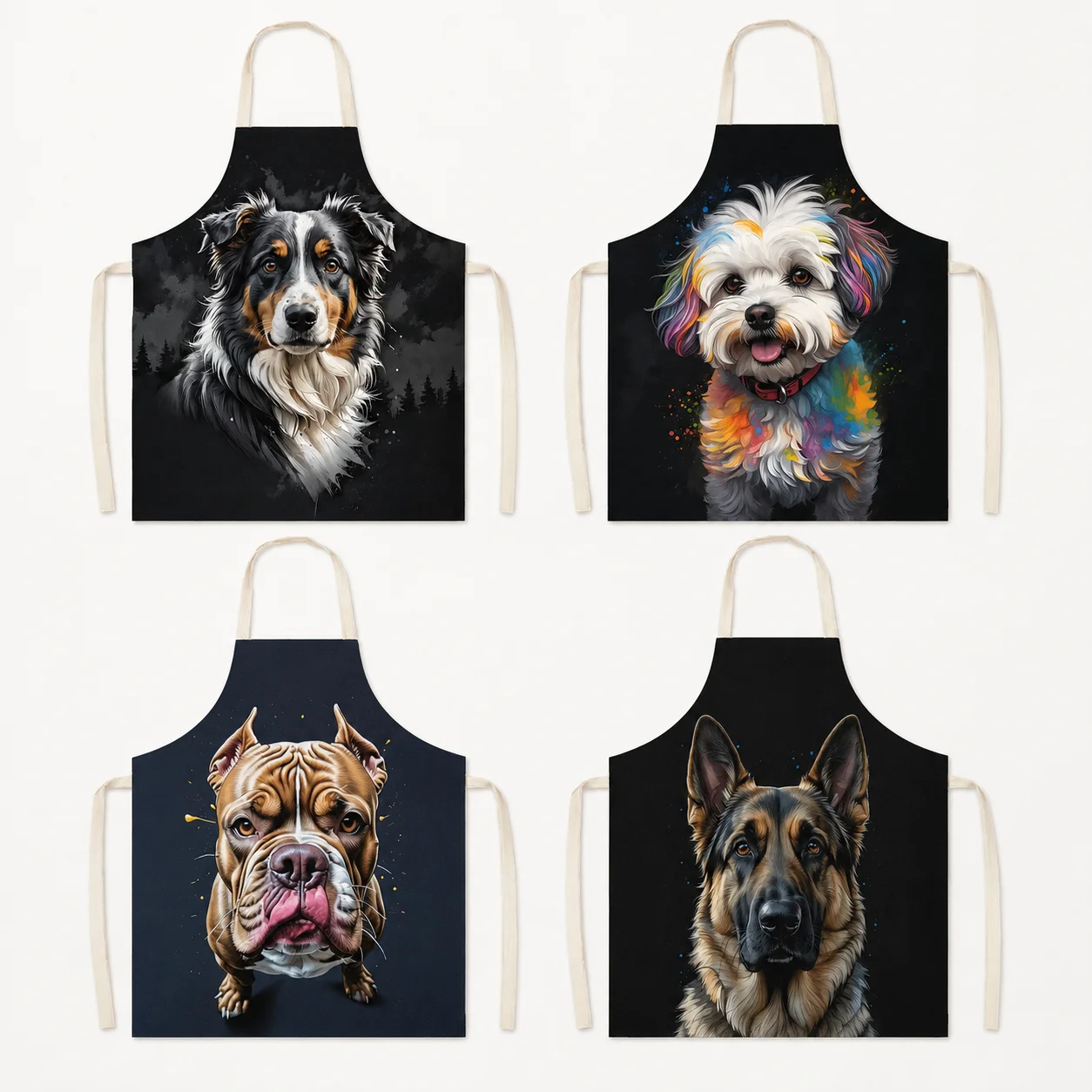 Artistic Dog Portrait Linen Sleeveless Apron For Pet Lovers Kitchen Cooking Baking BBQ Home Cleaning Chef Bib Smock Gift
Artistic Dog Portrait Linen Sleeveless Apron For Pet Lovers Kitchen Cooking Baking BBQ Home Cleaning Chef Bib Smock Gift