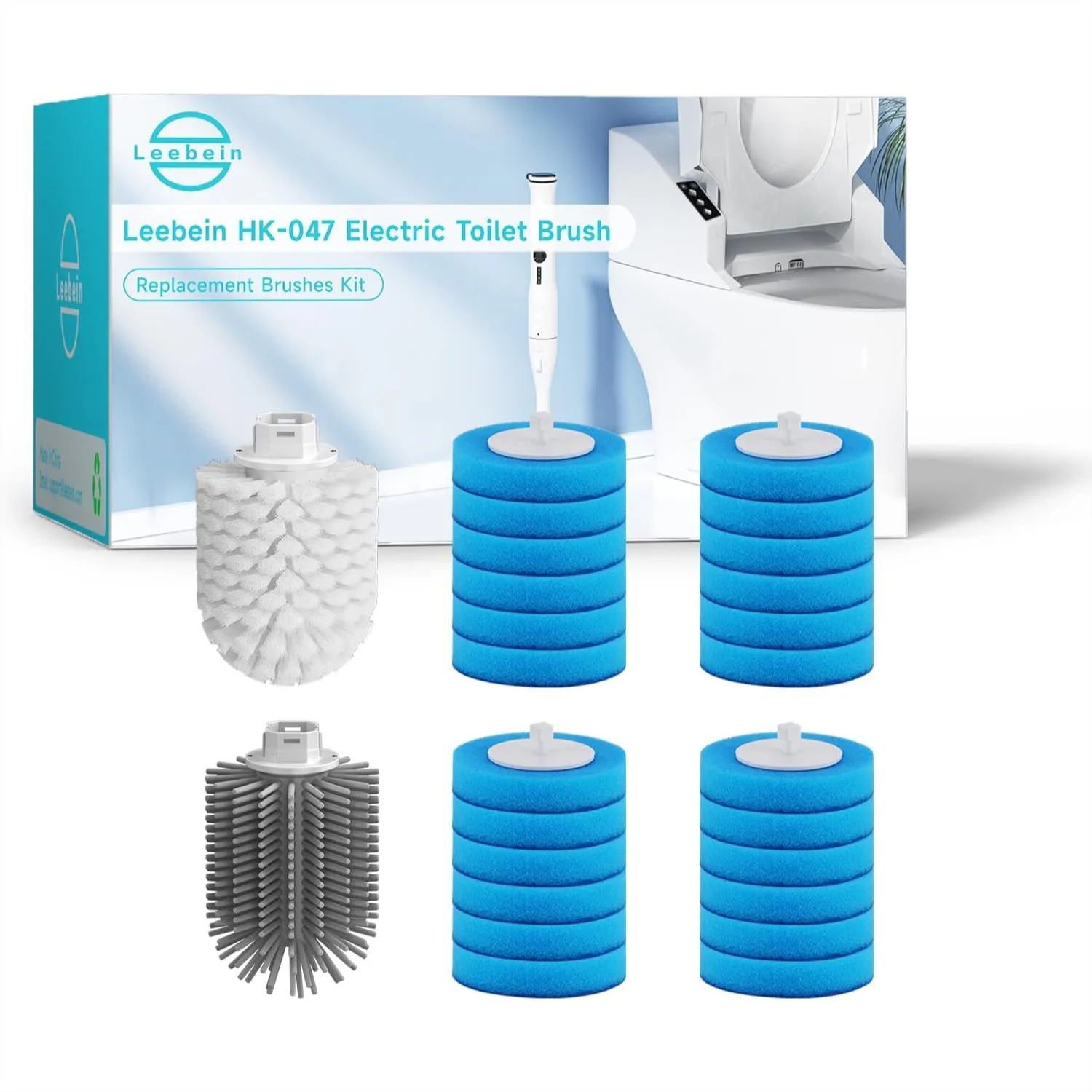 24 Wand Refills and Replaceable Brush Heads Kit for Electric Toilet Brush, Hard Nylon and TPU Silicone Brush Head, 24PCS Sponge
24 Wand Refills and Replaceable Brush Heads Kit for Electric Toilet Brush, Hard Nylon and TPU Silicone Brush Head, 24PCS Sponge