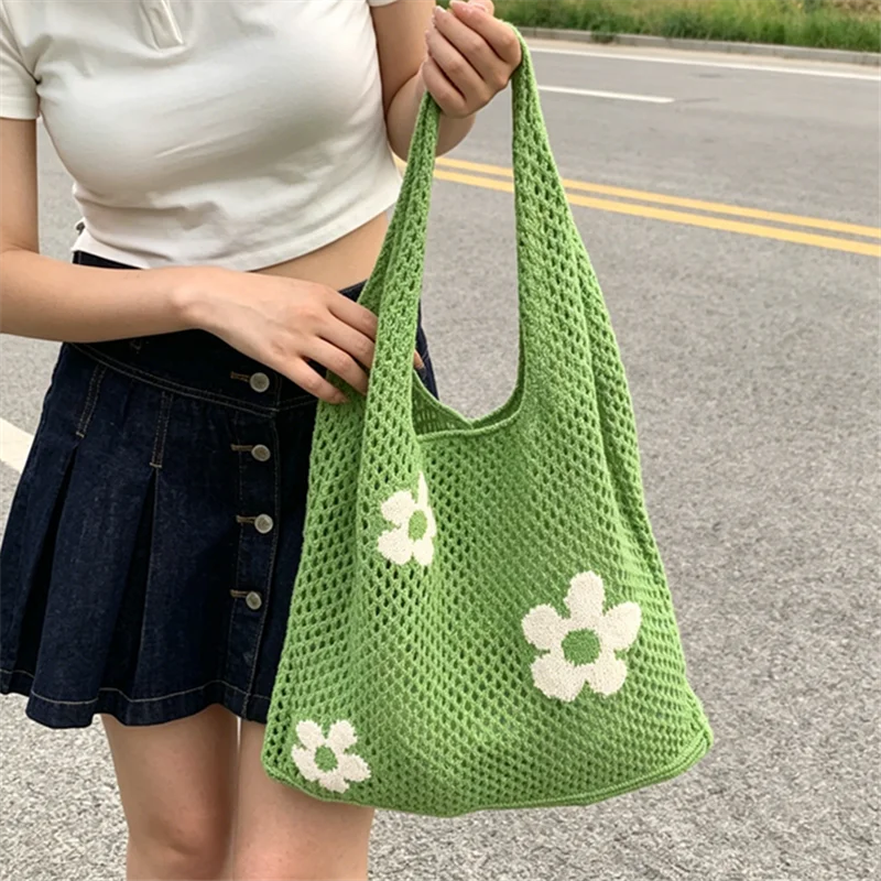 Chic Crochet Flower Mesh Tote Bag, Summer Hollow Out Knitted Handbags Shoulder Bag for Women, Casual Beach Shopper Handbag
Chic Crochet Flower Mesh Tote Bag, Summer Hollow Out Knitted Handbags Shoulder Bag for Women, Casual Beach Shopper Handbag