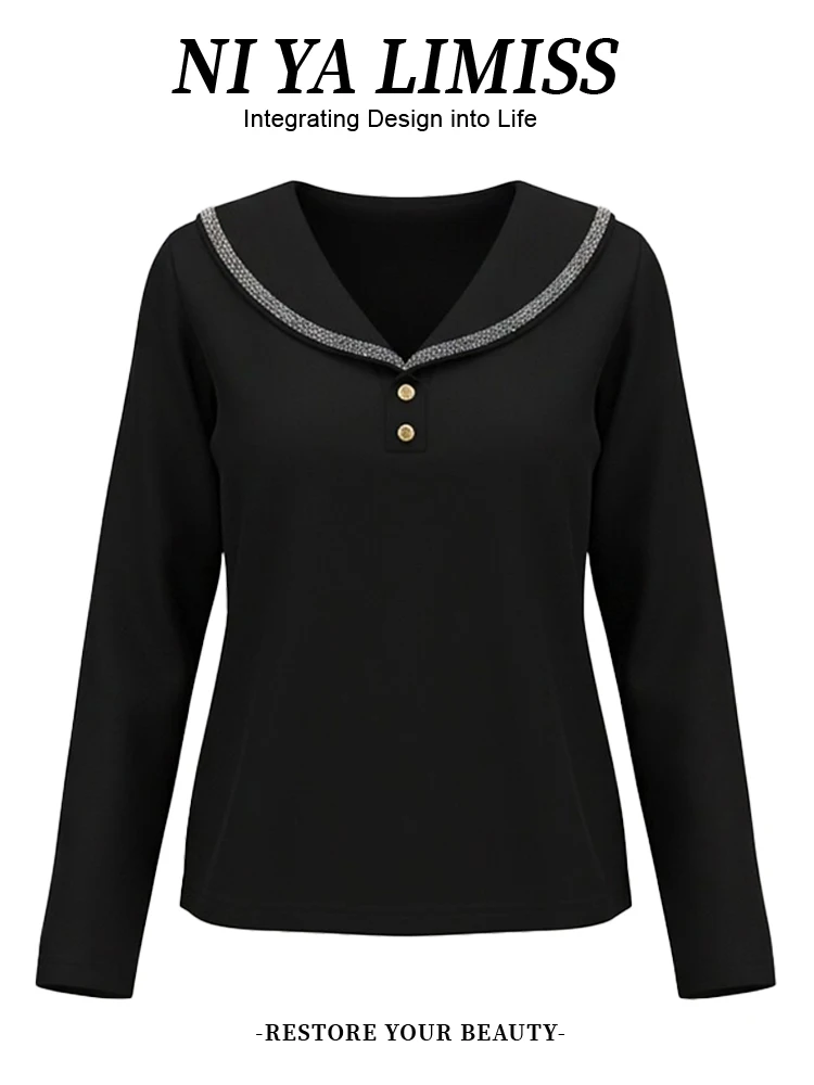 Elegant Long Sleeve T-Shirt Women's Loose Fit Naval Collar Slimming Top Trendy Spring Autumn New Style Comfortable Breathable
Elegant Long Sleeve T-Shirt Women's Loose Fit Naval Collar Slimming Top Trendy Spring Autumn New Style Comfortable Breathable