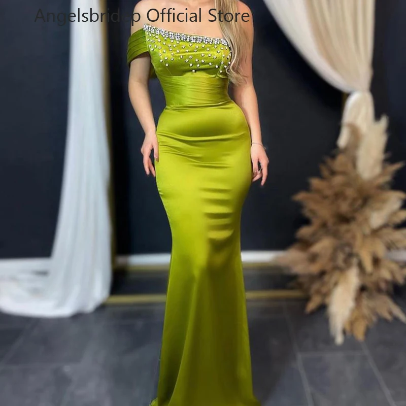 Angelsbridep Satin Mermaid Evening Dresses One Shoulder Short Sleeves Crystals Prom Gowns Formal Occasion Dresses Party Dresses
Angelsbridep Satin Mermaid Evening Dresses One Shoulder Short Sleeves Crystals Prom Gowns Formal Occasion Dresses Party Dresses