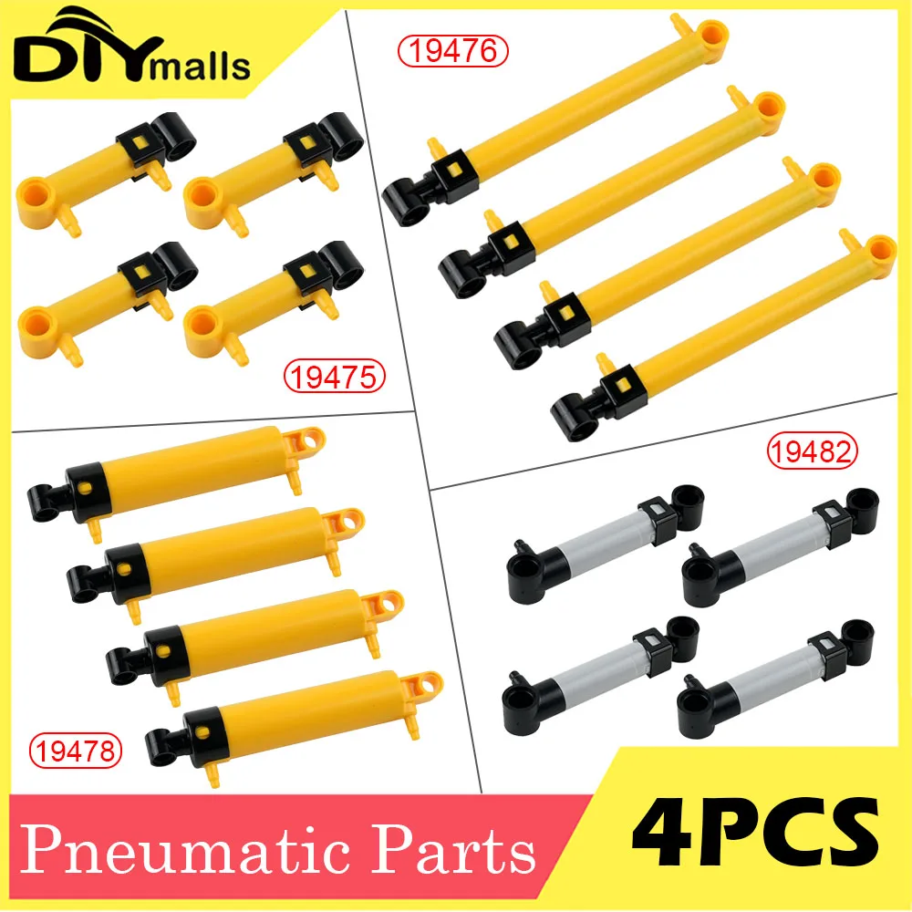 4PCS MOC Technical Pneumatic Parts Building Blocks with Air Pump Piston Pipes Push Rod Switch for 19478 19476 19475 19482
4PCS MOC Technical Pneumatic Parts Building Blocks with Air Pump Piston Pipes Push Rod Switch for 19478 19476 19475 19482