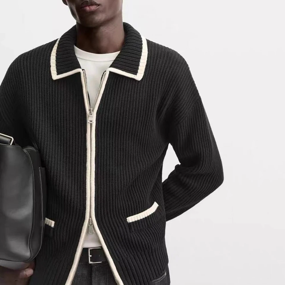 Mens Sweater Zipper Contrast Color Casual Cardigan Spring Streetwear Grunge Old Money Men Valentines Sweater Men'S Wear 2026 New
Mens Sweater Zipper Contrast Color Casual Cardigan Spring Streetwear Grunge Old Money Men Valentines Sweater Men'S Wear 2026 New