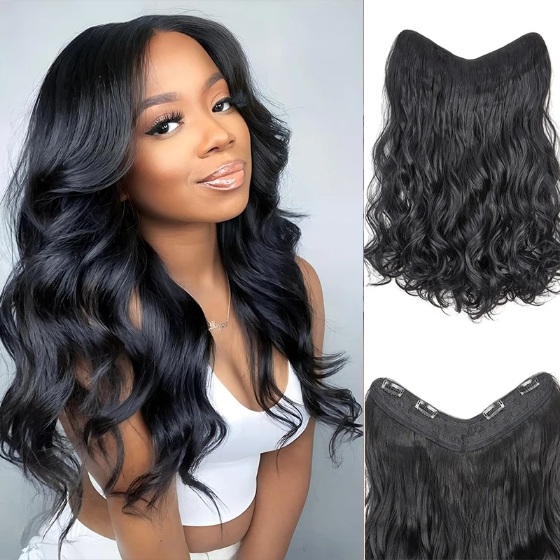 20 Inch V-Shaped Clip in Hair Wavy Hair Piece Extensions One Piece Curly Hairpiece with 4 Clips Synthetic Clip in Hair for Women
20 Inch V-Shaped Clip in Hair Wavy Hair Piece Extensions One Piece Curly Hairpiece with 4 Clips Synthetic Clip in Hair for Women