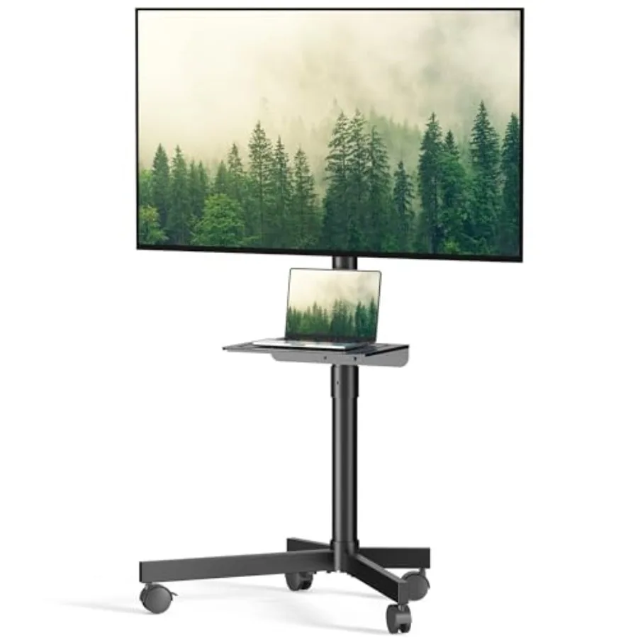 Mobile TV Cart Rolling TV Stand for LCD LED OLED Flat Curved Screens up to 88 lbs, Height Adjustable Portable TV Cart with Shel
Mobile TV Cart Rolling TV Stand for LCD LED OLED Flat Curved Screens up to 88 lbs, Height Adjustable Portable TV Cart with Shel
