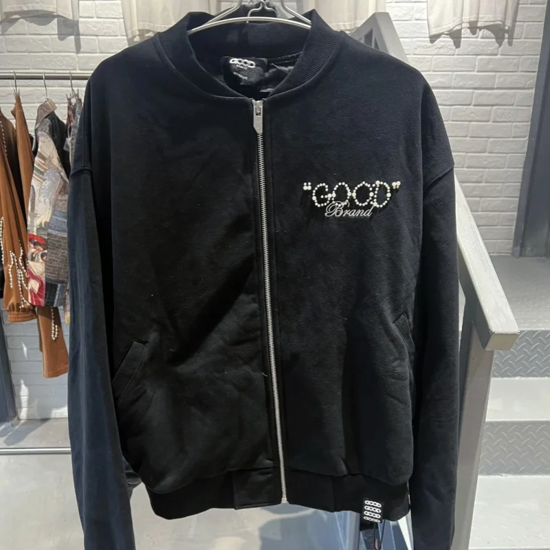 New Black Unisex Winter GOODBRAND Coats Pearl Logo Love Is Good Slogan Pearl Logo V-neck Zipper Jacket Men Women Baseball Jersey
New Black Unisex Winter GOODBRAND Coats Pearl Logo Love Is Good Slogan Pearl Logo V-neck Zipper Jacket Men Women Baseball Jersey