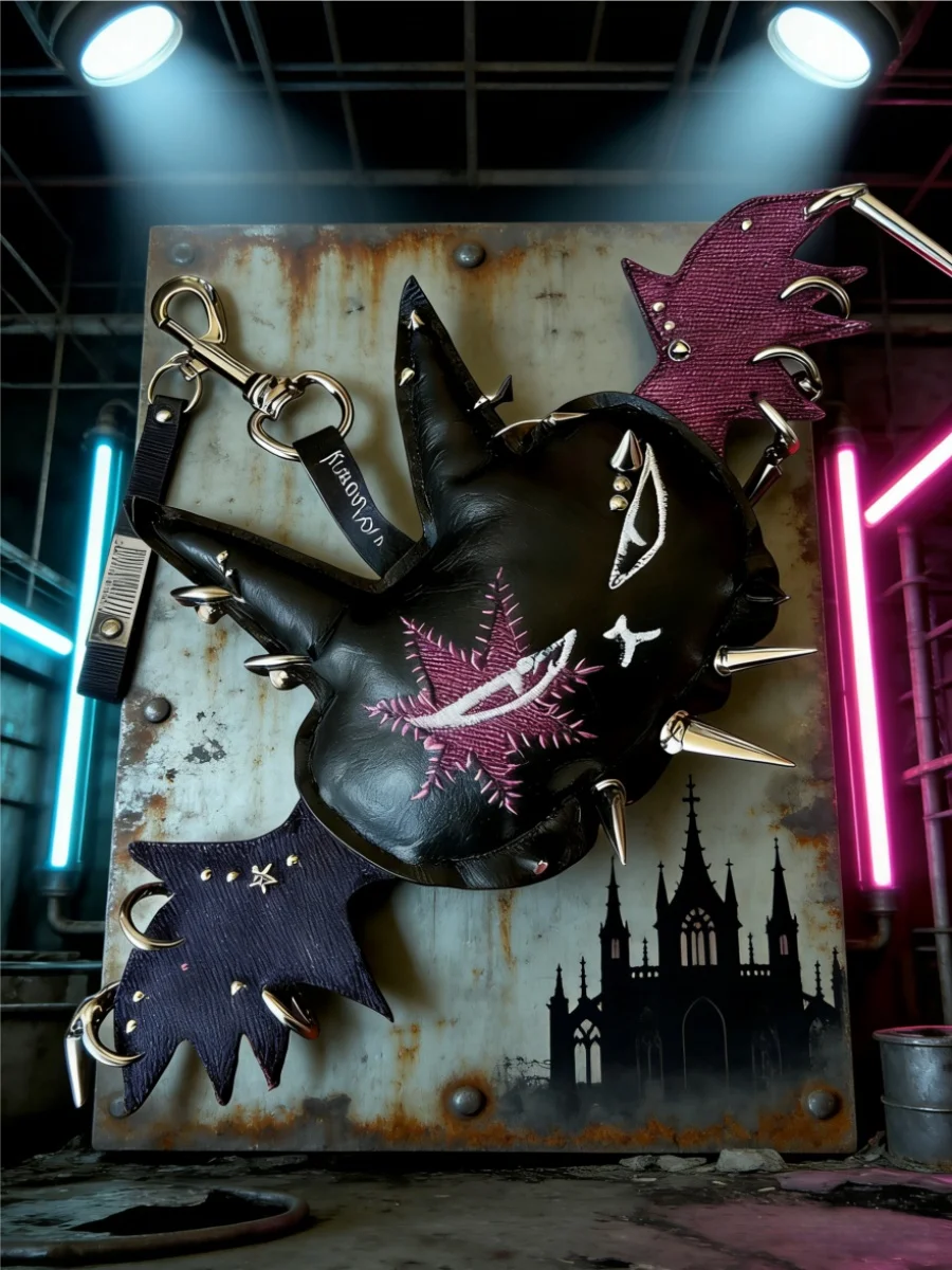 Брелок KUROUTAYA ручной работы в готическом стиле с вышивкой и шипами, расписанный вручную, необычный стиль, подвеска для сумки, модная художественная игрушка для любителей готики
Брелок KUROUTAYA ручной работы в готическом стиле с вышивкой и шипами, расписанный вручную, необычный стиль, подвеска для сумки, модная художественная игрушка для любителей готики