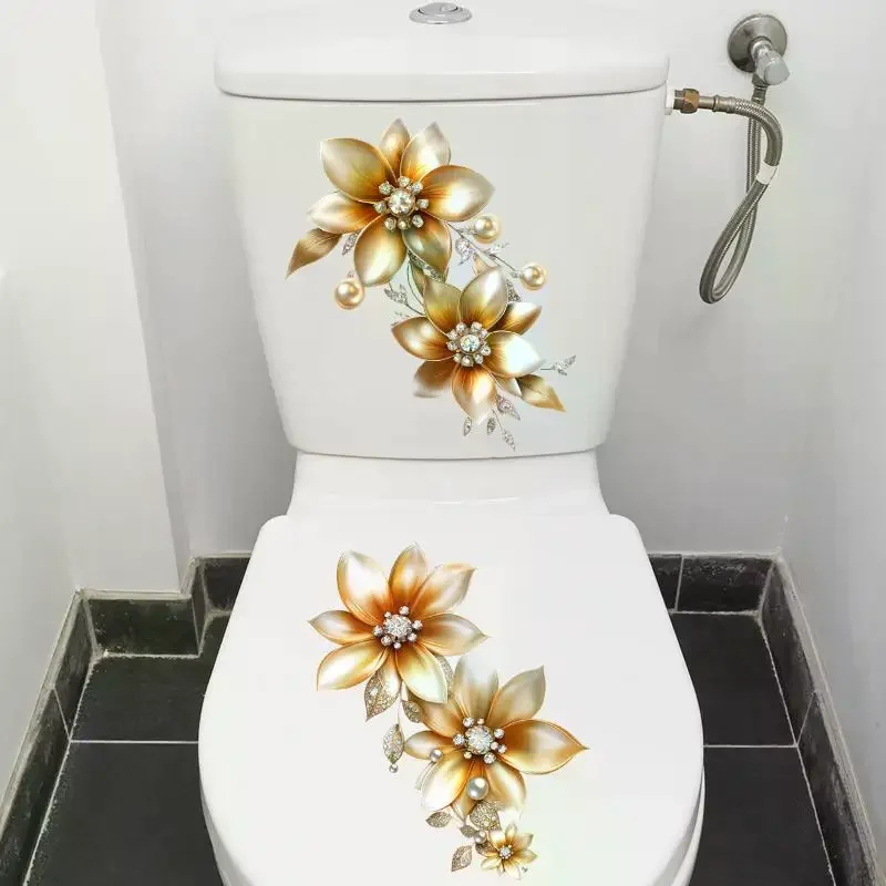 Creative Light Luxury Gold Flower Waterproof Toilt Sticker Bathroom Wall Background Decal Home Decoration Self-adhesive Sticker
Creative Light Luxury Gold Flower Waterproof Toilt Sticker Bathroom Wall Background Decal Home Decoration Self-adhesive Sticker