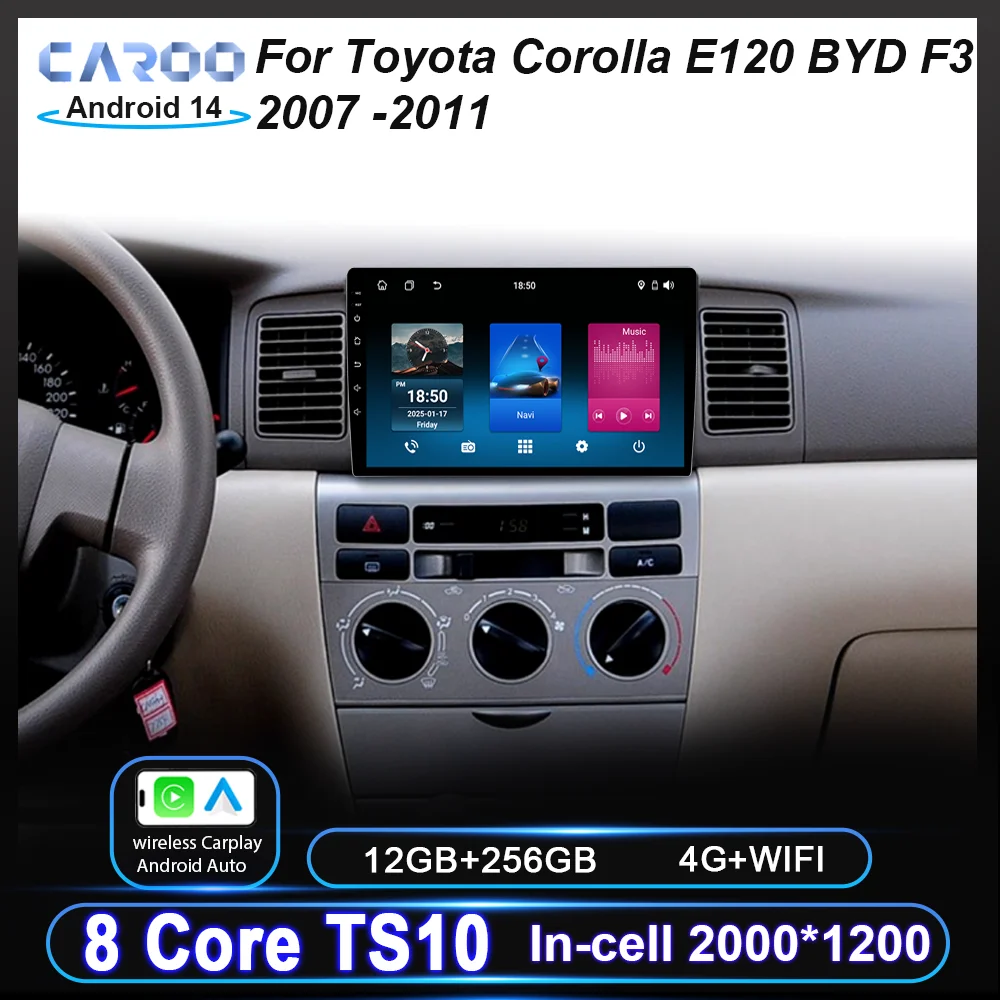 Android Auto For Toyota Corolla E120 BYD F3 2007 -2011 Multimedia Player Car Radio Video GPS Navigation In-cell QLED Screen 2Din
Android Auto For Toyota Corolla E120 BYD F3 2007 -2011 Multimedia Player Car Radio Video GPS Navigation In-cell QLED Screen 2Din